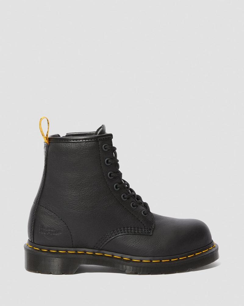 Botas De Trabajo Dr Martens Maple Zip Newark Steel Puntera Mujer Negros | MX 398TCE